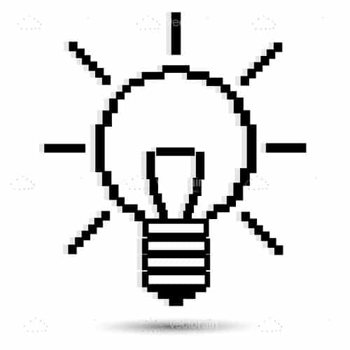 Abstract Lightbulb in Pixelated Sketch Style